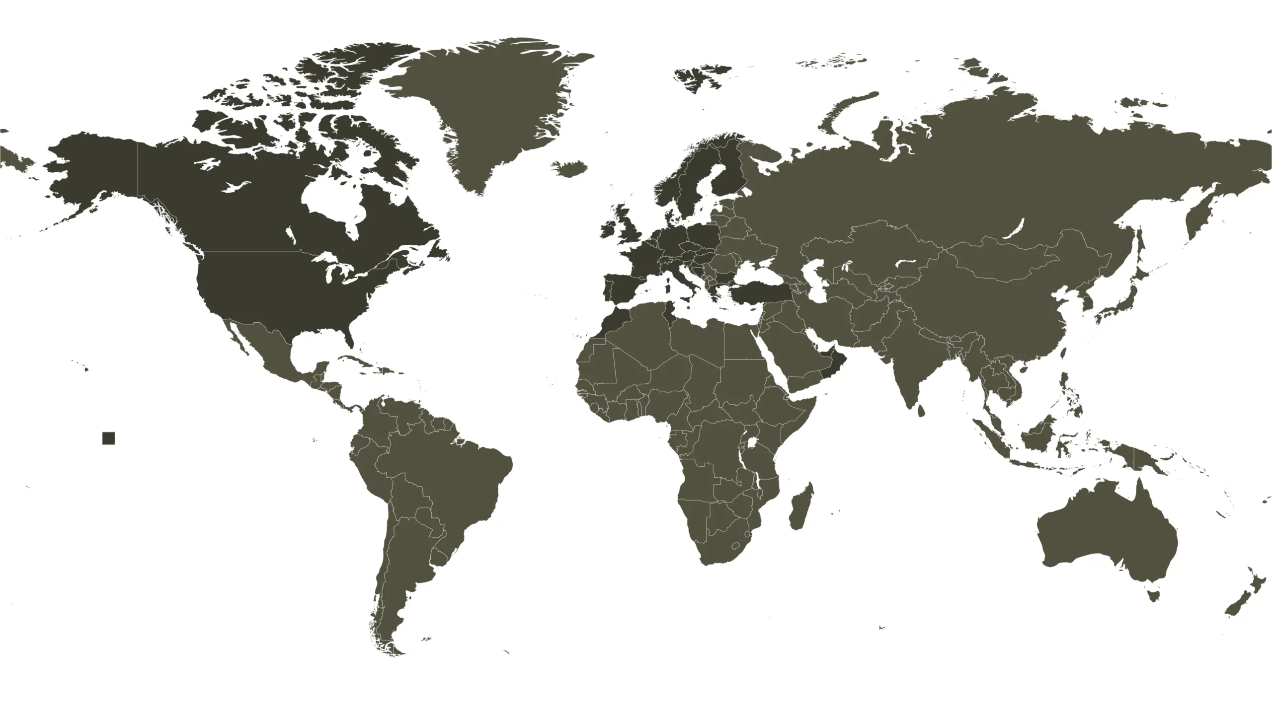 Bestemmingen wereldkaart