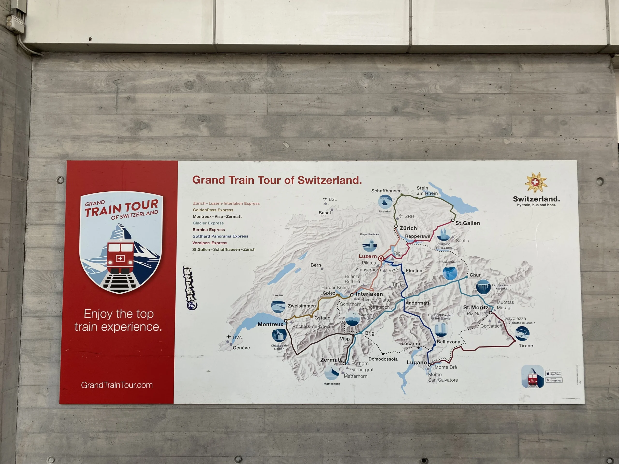 Grote treinreis door Zwitserland