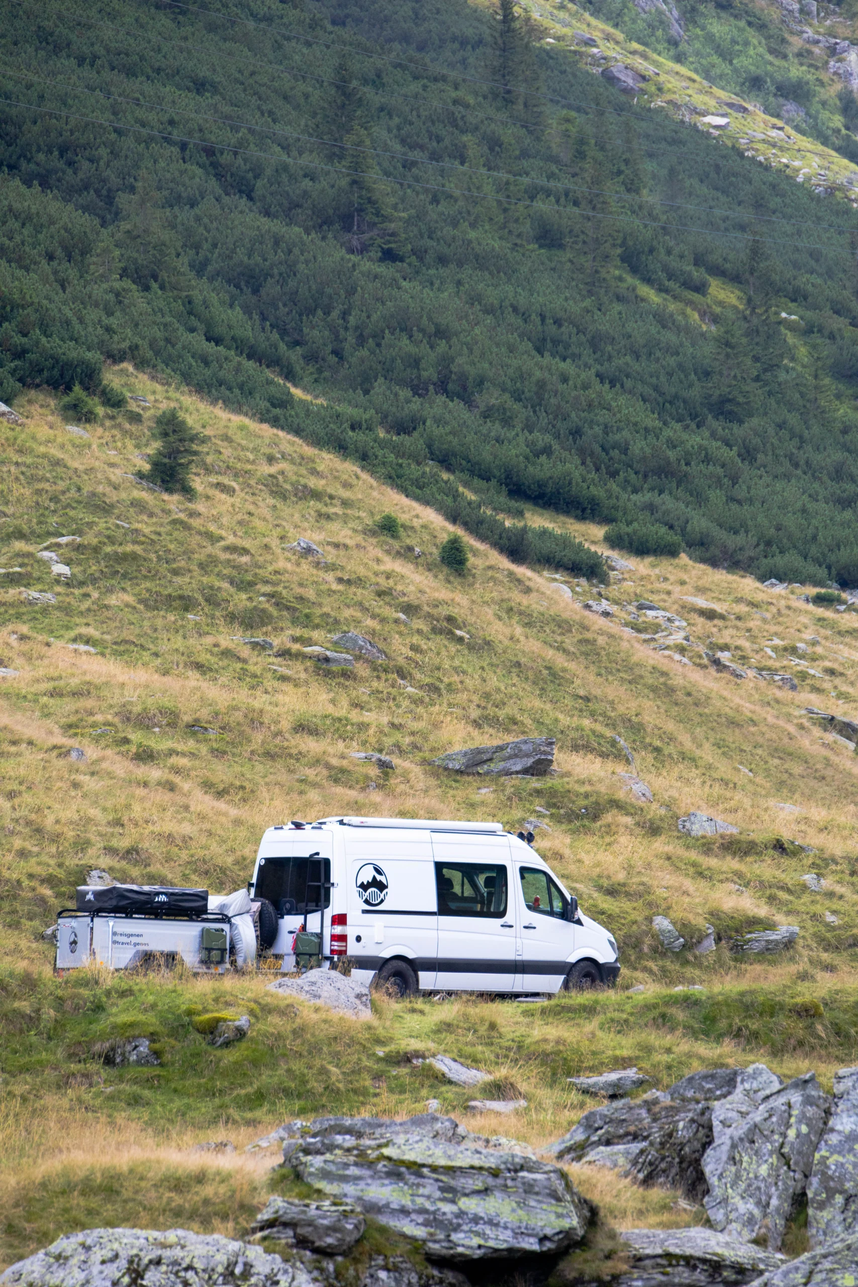 Camperbus bij de Transfăgărășan