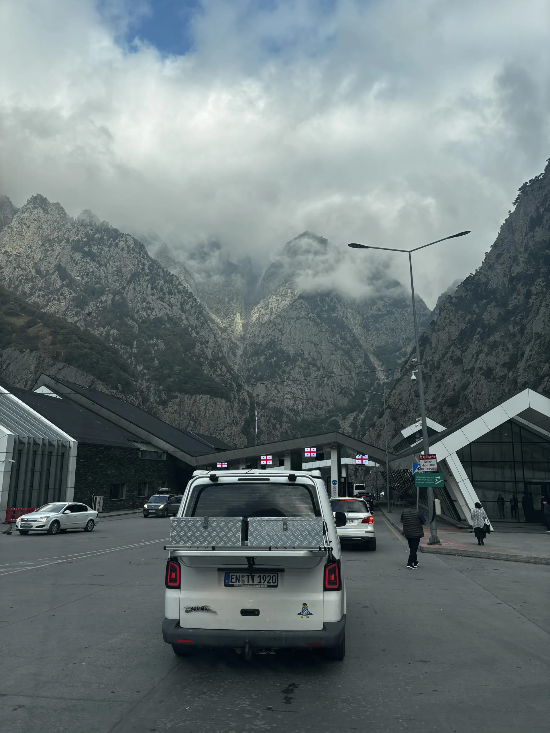 Grensovergang van Georgie naar Rusland