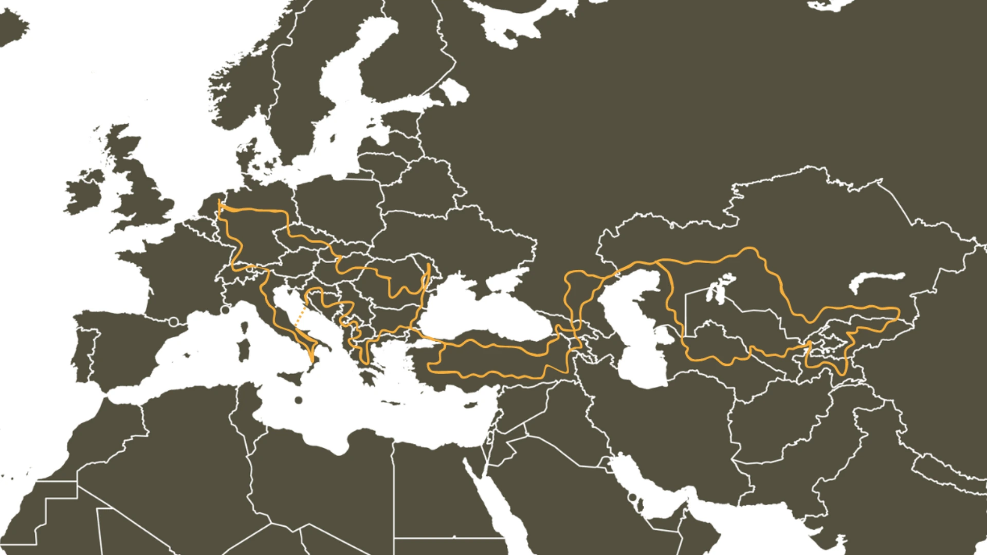 Route Map Central Asia