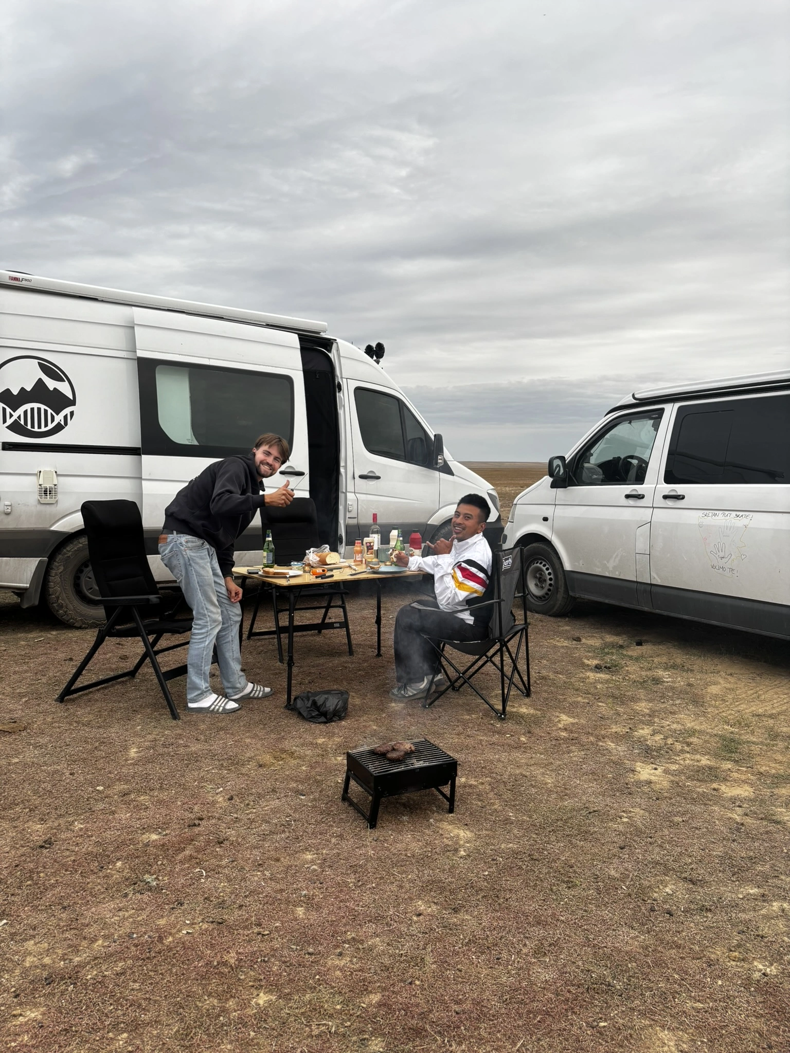 BBQ in de steppe Kazachstan