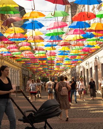 Kleurrijke straten in Timisoara